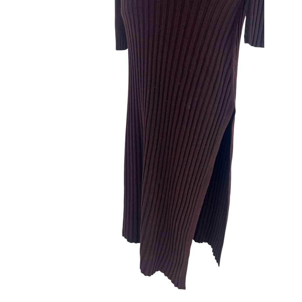 A.L.C. Emmalynn Rib Knit Merino Wool Midi Dress Brown Size Small - Picture 10 of 16